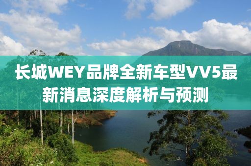長城WEY品牌全新車型VV5最新消息深度解析與預(yù)測(cè)