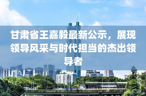 甘肅省王嘉毅最新公示，展現(xiàn)領(lǐng)導(dǎo)風(fēng)采與時(shí)代擔(dān)當(dāng)?shù)慕艹鲱I(lǐng)導(dǎo)者