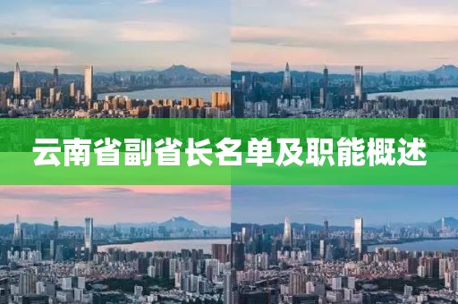 云南省副省長名單及職能概述