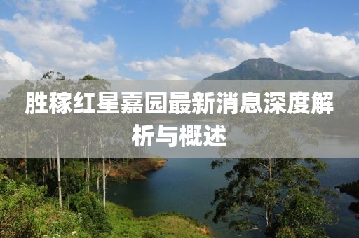 勝稼紅星嘉園最新消息深度解析與概述
