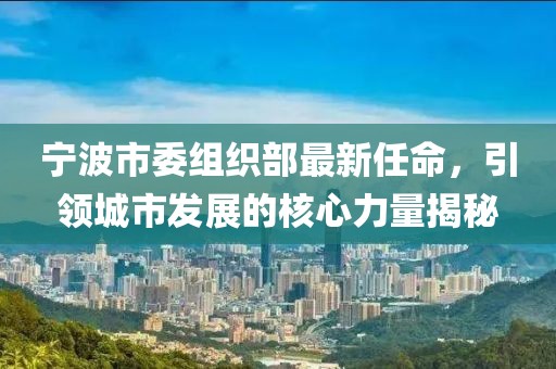 寧波市委組織部最新任命，引領(lǐng)城市發(fā)展的核心力量揭秘