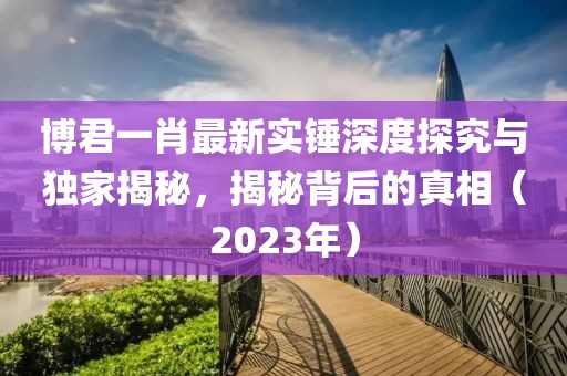 博君一肖最新實(shí)錘深度探究與獨(dú)家揭秘，揭秘背后的真相（2023年）