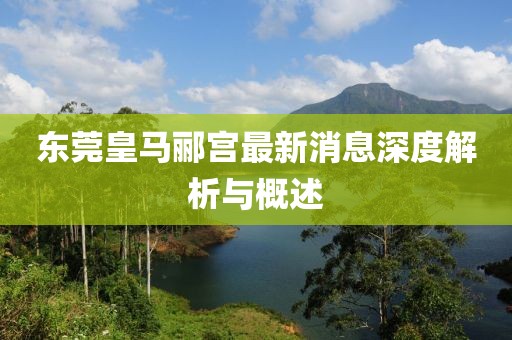 東莞皇馬酈宮最新消息深度解析與概述