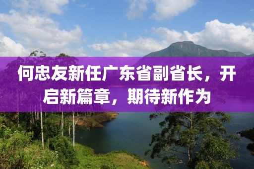 何忠友新任廣東省副省長(zhǎng)，開啟新篇章，期待新作為