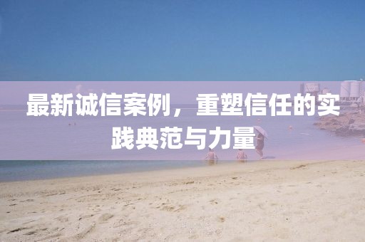 最新誠(chéng)信案例，重塑信任的實(shí)踐典范與力量