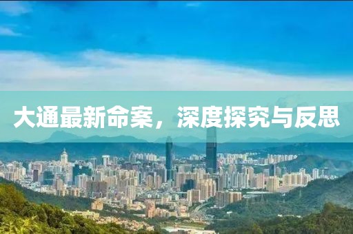 大通最新命案，深度探究與反思