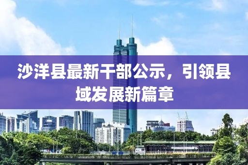 沙洋縣最新干部公示，引領(lǐng)縣域發(fā)展新篇章
