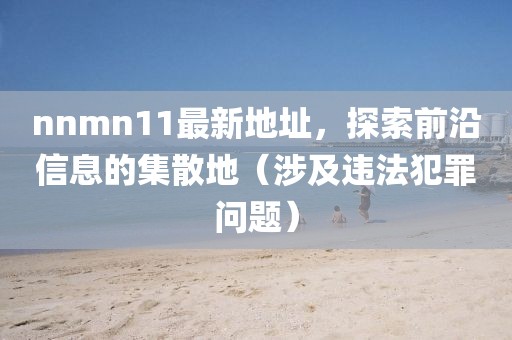 nnmn11最新地址，探索前沿信息的集散地（涉及違法犯罪問(wèn)題）