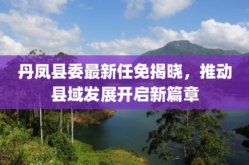 丹鳳縣委最新任免揭曉，推動(dòng)縣域發(fā)展開啟新篇章