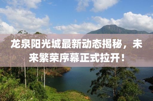 龍泉陽(yáng)光城最新動(dòng)態(tài)揭秘，未來繁榮序幕正式拉開！