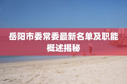 岳陽(yáng)市委常委最新名單及職能概述揭秘