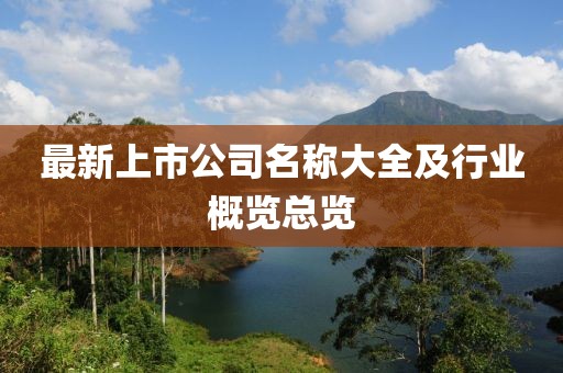 最新上市公司名稱大全及行業(yè)概覽總覽